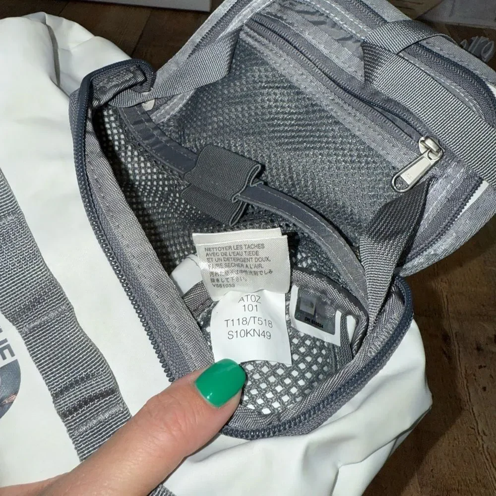 The North Face White Duffle Mini Very Rare Crossbody Has Flaws
